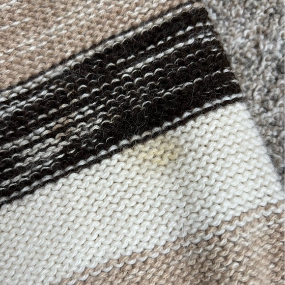 Jonathan Simkhai Cream/Brown, Wool/Alpaca Blend Knit Fringed Cardigan, Size XS - Picture 13 of 13